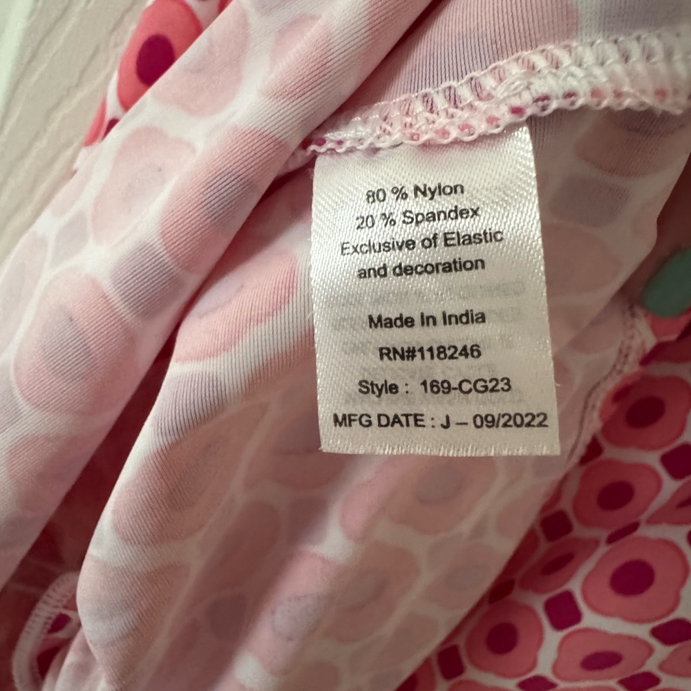 CABANA LIFE Coral Gables Smocked Waist Dress, Pink and White Geometric Size L - Picture 7 of 7